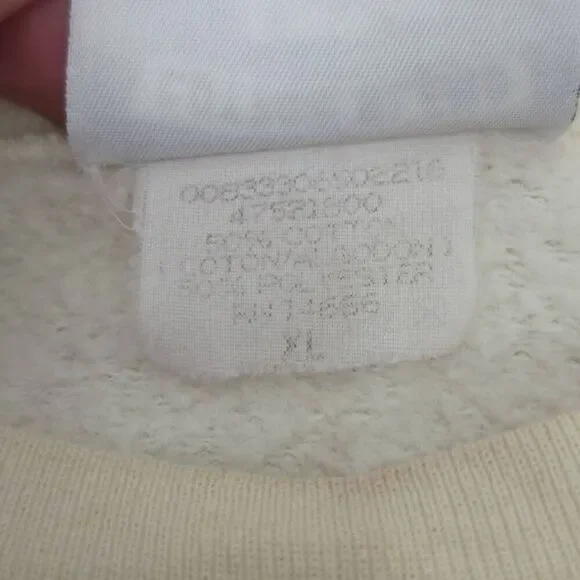 Vintage 90s Lee Men’s XL Scallop Cove Cream Pullover Crewneck Sweater - Picture 7 of 9